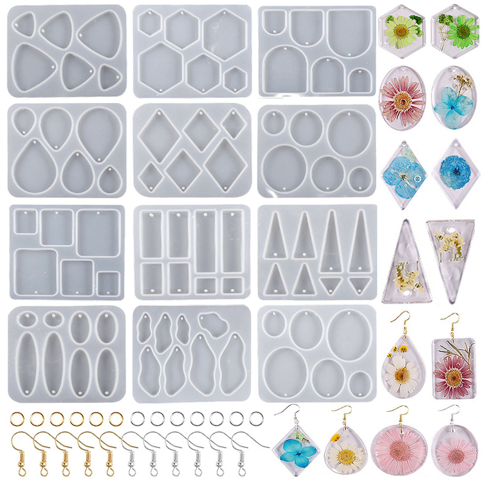 Uv Resin Clear Hard - Geometric Earring Pendant Silicone Mold For