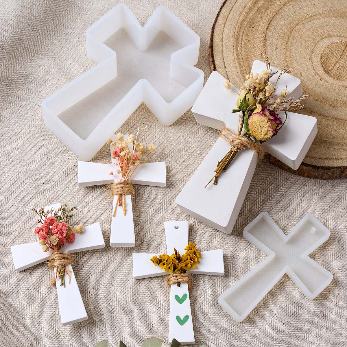 Coaster Mold Square - Cross Silicone Candle Mold DIY Christmas