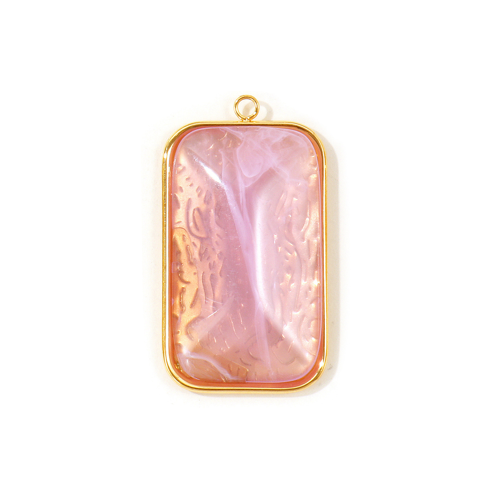 Resin Art Necklace - 1pc Multicolor Geometric Rectangle With Resin