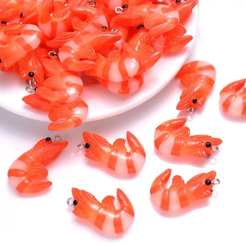 Resin Art Materials Wholesale - 10Pcs Acrylic Resin Cartoon Seafood Charms