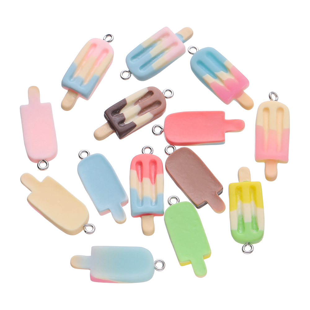 Resin Art Bracelet - 10pcs 12x32mm Cute Colorful Popsicle Shape