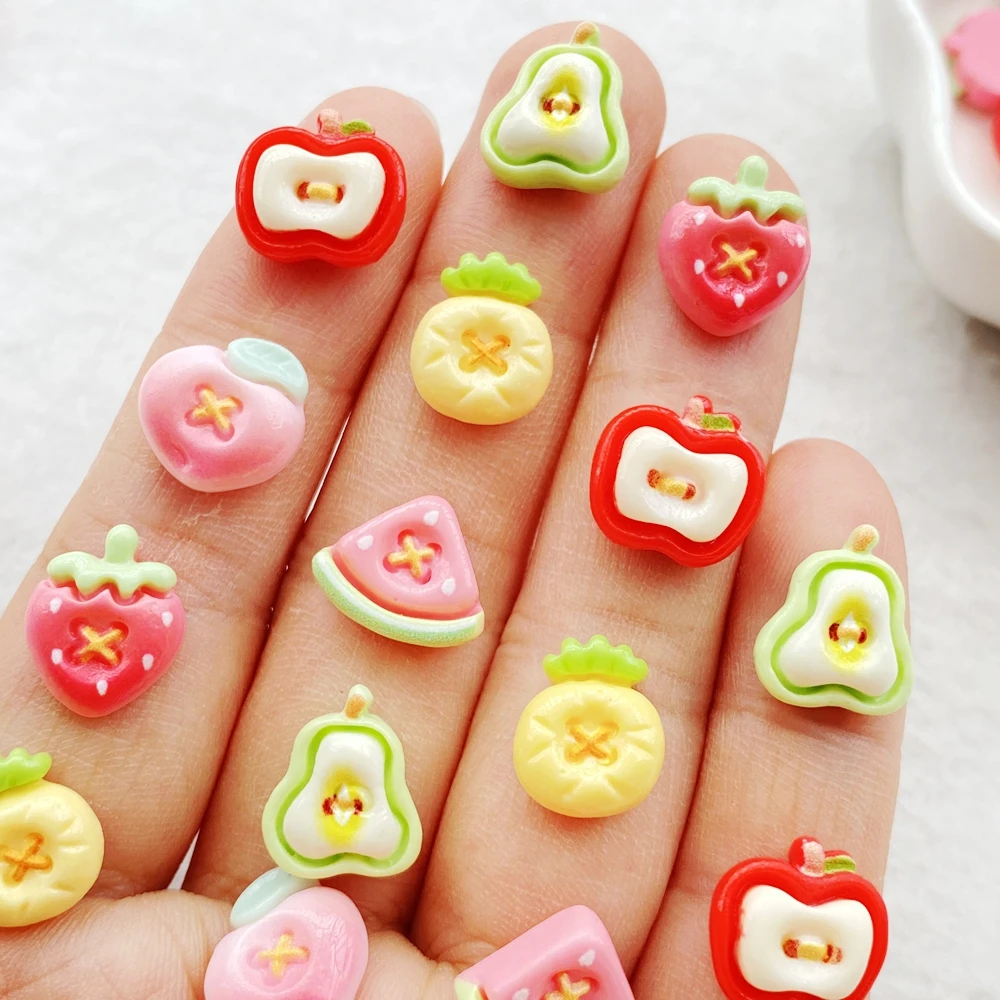 Resin Art Design For Wedding - 30Pcs Cute Mini Fruits Strawberry Apple,