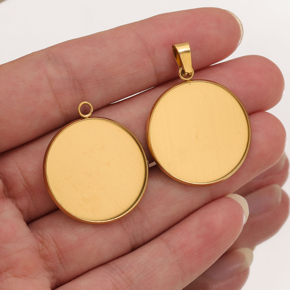 Resin Art Materials Wholesale - 10pcs Stainless Steel Gold Pendants Resin