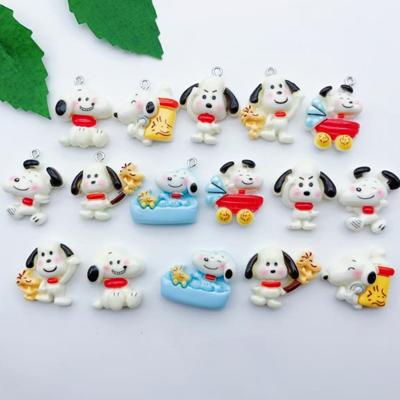Resin Art Materials Wholesale - 12pcs resin cartoon dog pendant, DIY
