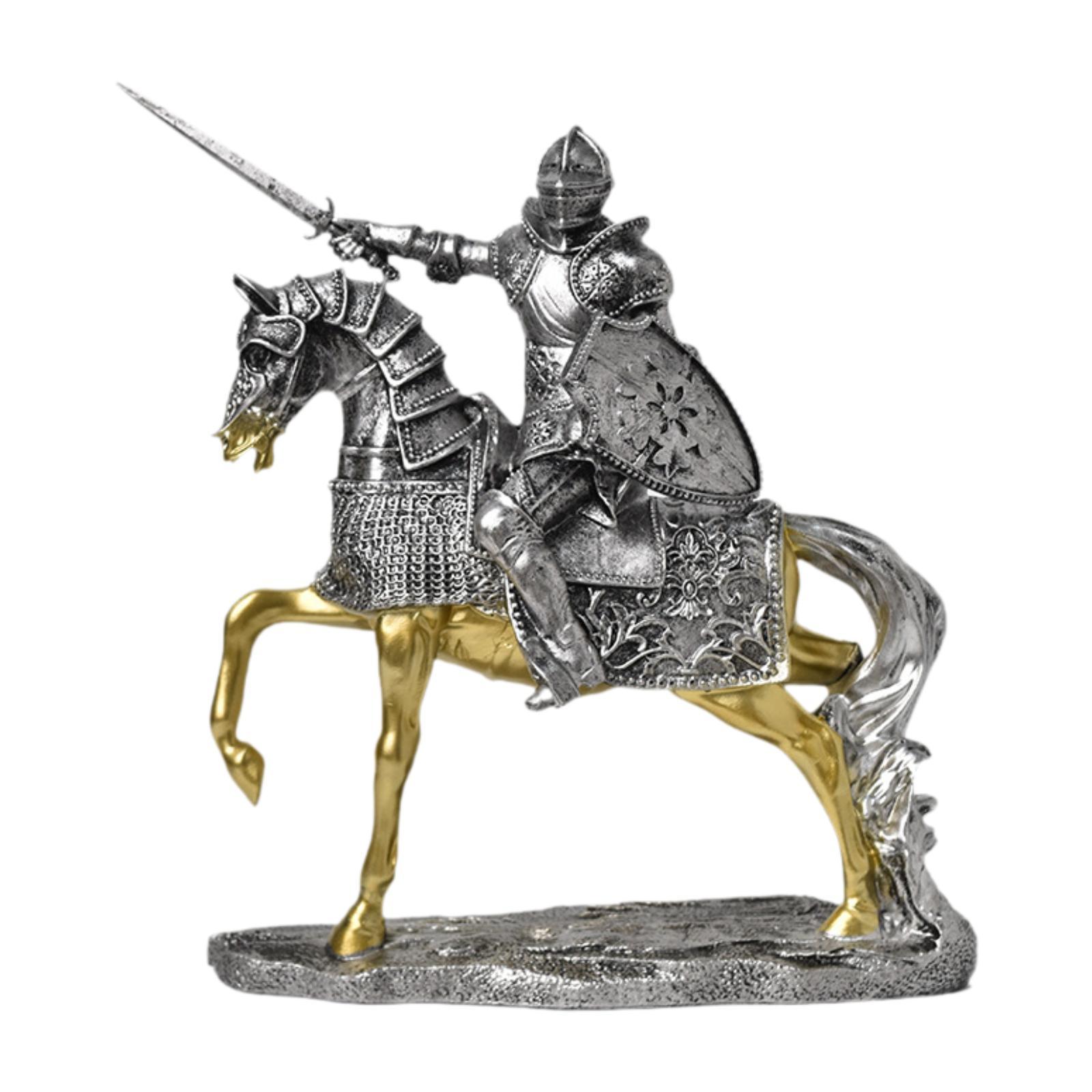 Knight Horse Statue Retro Vint - Resin Art Table Top recension och pris