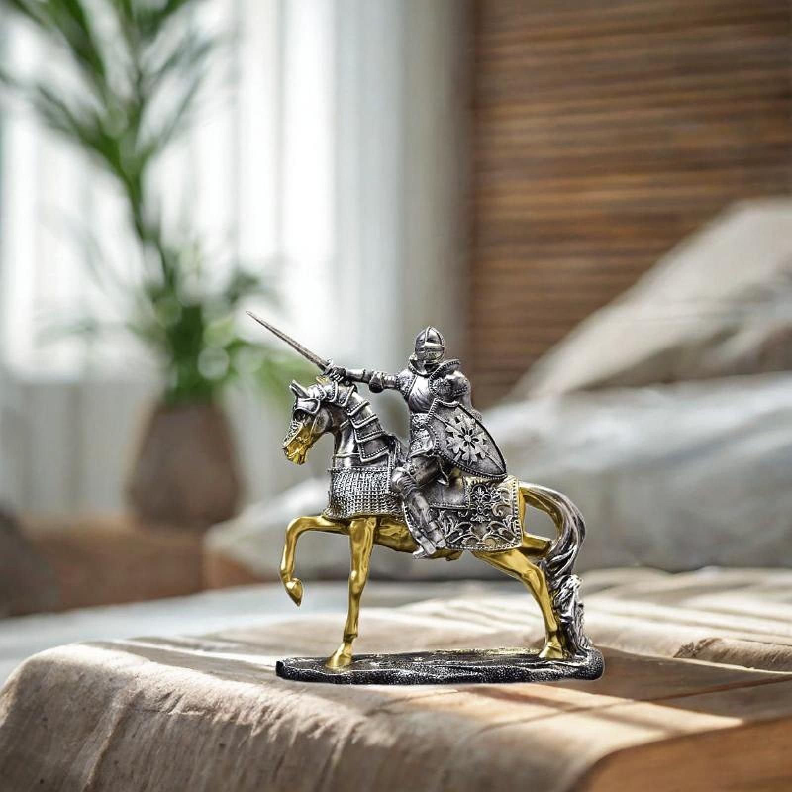 Knight Horse Statue Retro Vint - Resin Art Table Top recension och pris
