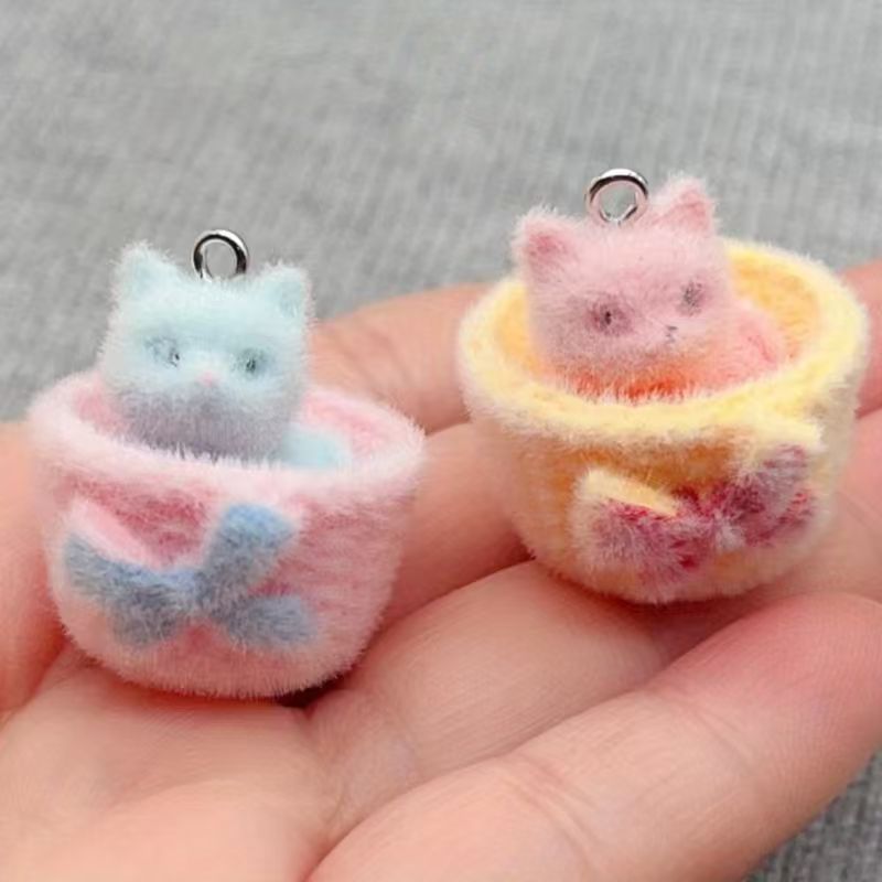 4pcs 3D plush resin cat pendan - Resin Art Materials Wholesale recension och pris