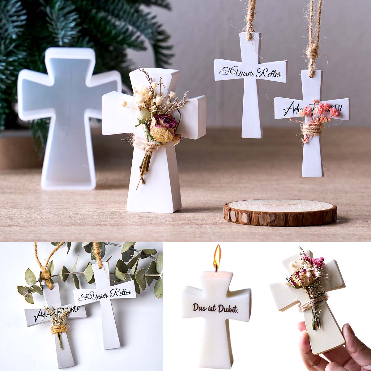 Cross Silicone Candle Mold DIY - Coaster Mold Square recension och pris