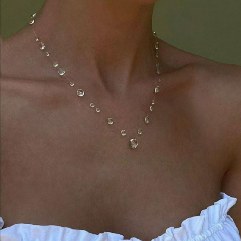 Clear Water Drop Necklace Tran - Resin Art Necklace recension och pris