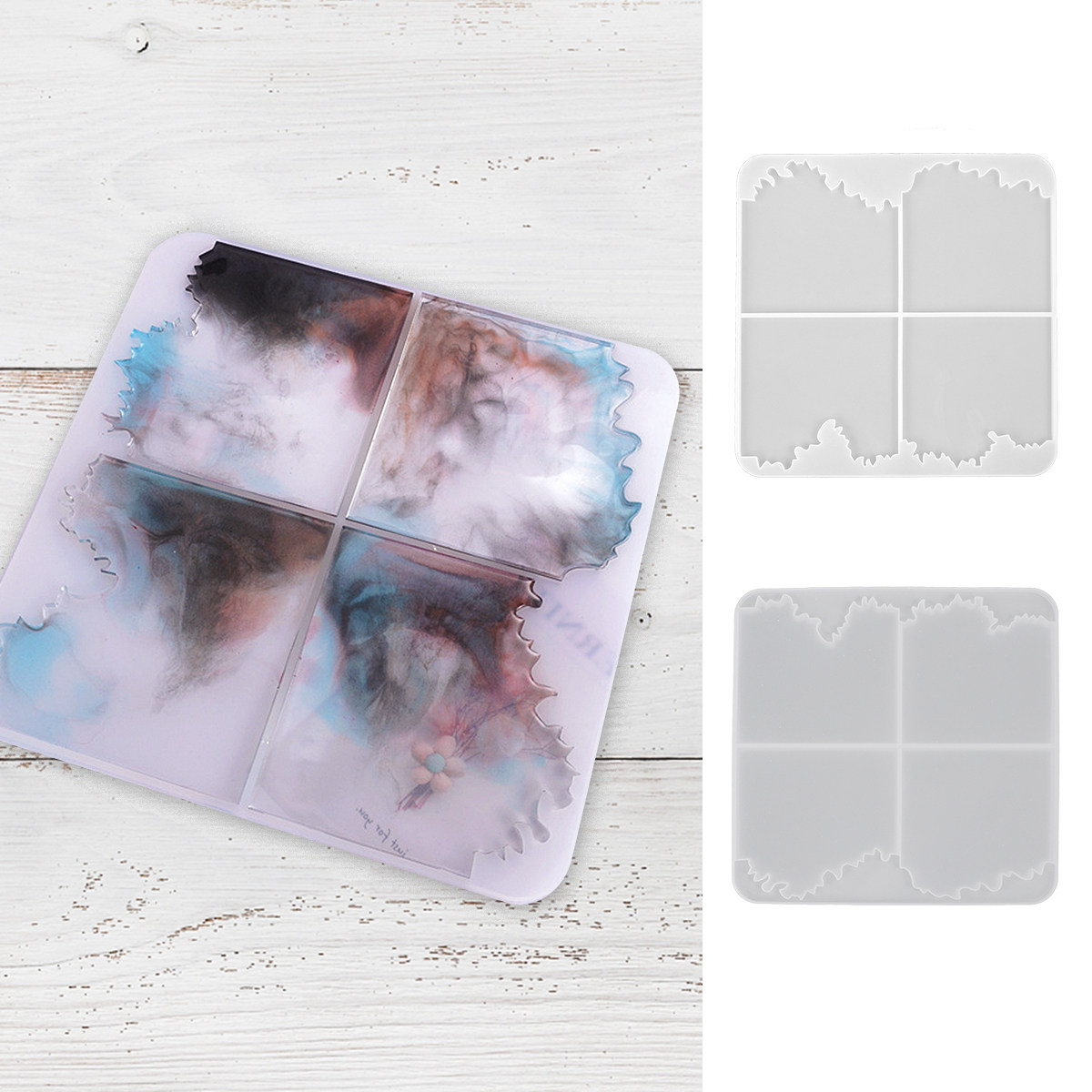 1Pcs DIY Crystal Epoxy Silicon - Coaster Mold Square recension och pris
