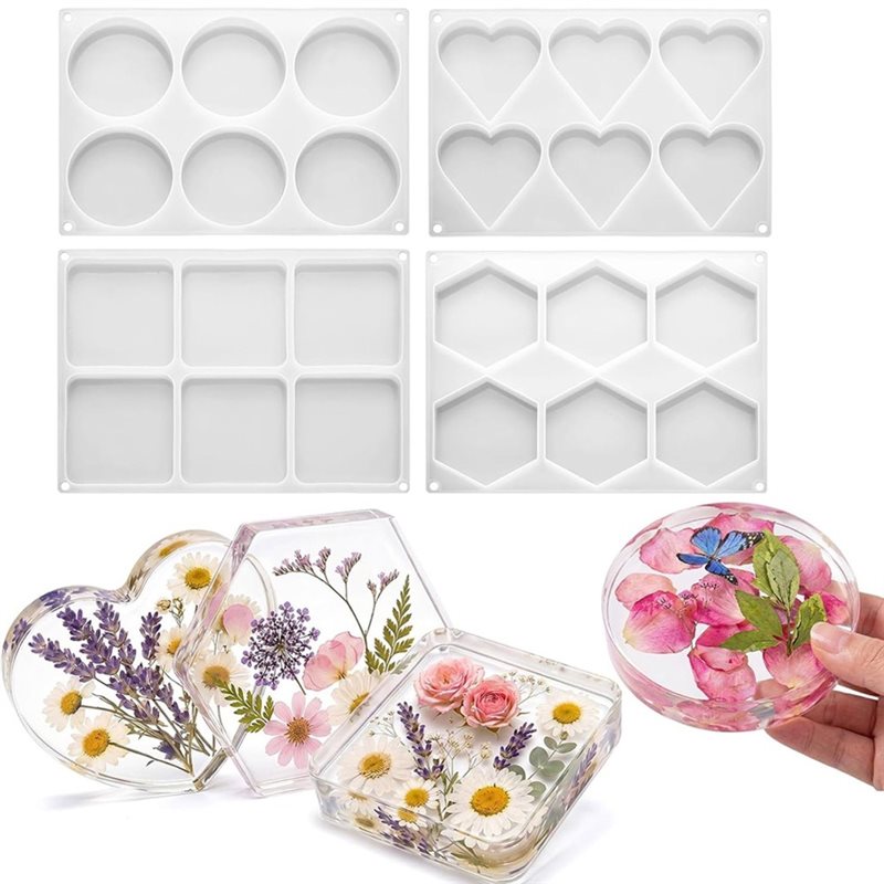 FYBL-Resin Molds 4 Inch Round  - Coaster Mold Square recension och pris