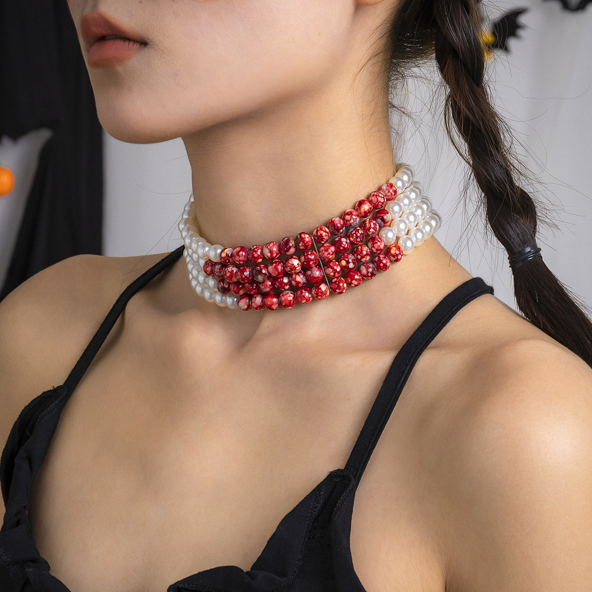 Multilayer Vintage Red Blood P - Resin Art Necklace recension och pris