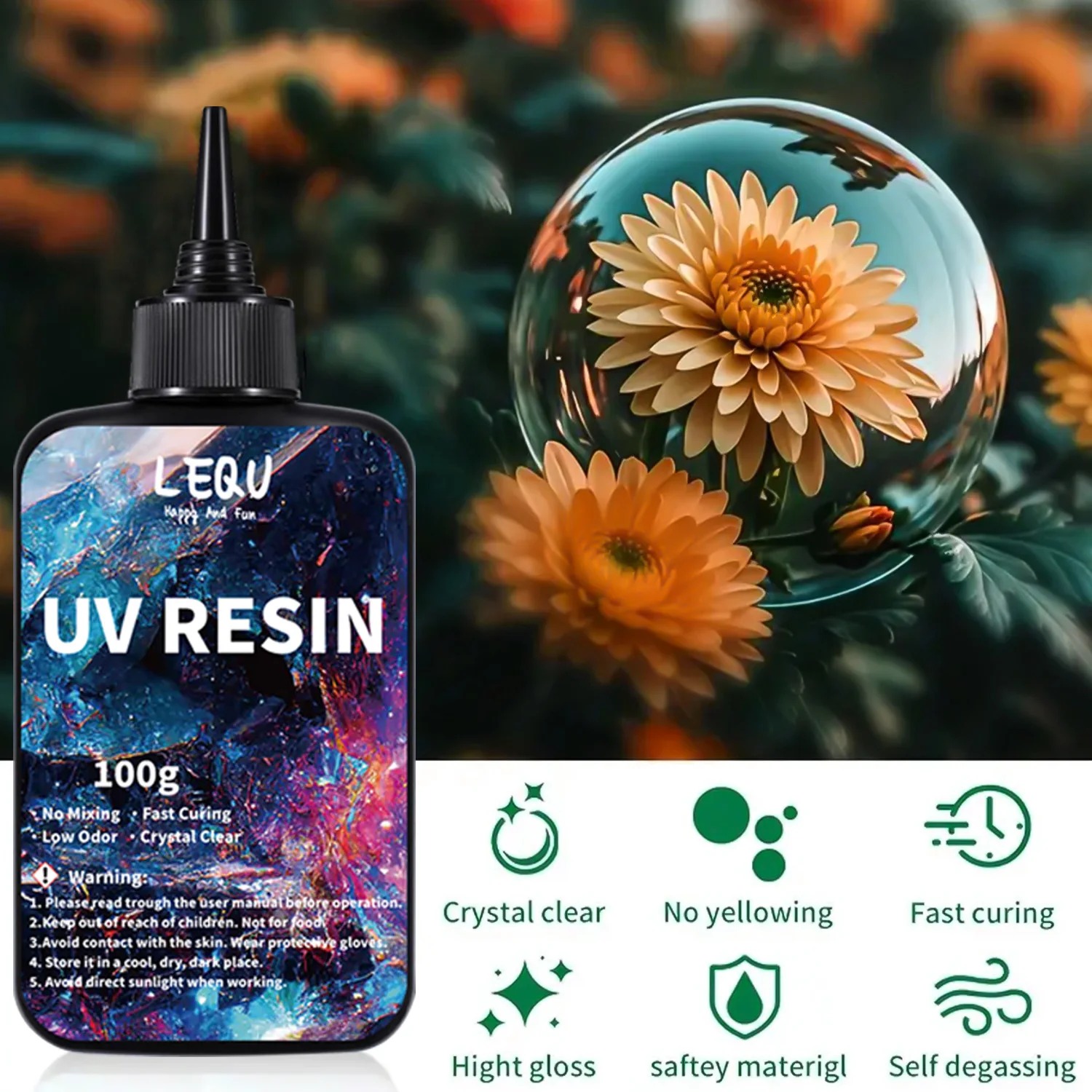 100g UV resin transparent hard - Uv Resin Clear Hard recension och pris