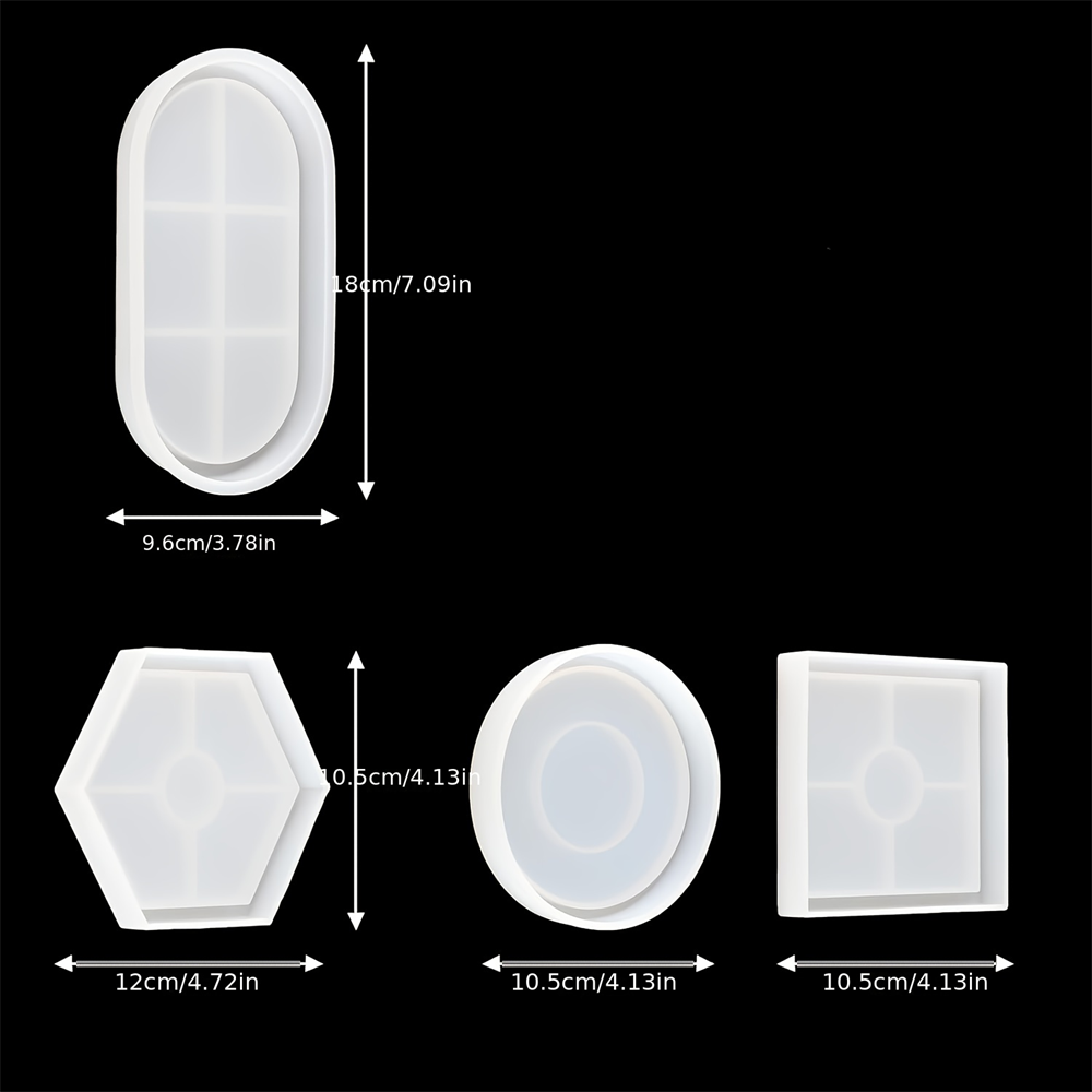 4pcs/Set Storage Tray Coaster  - Coaster Mold Square recension och pris