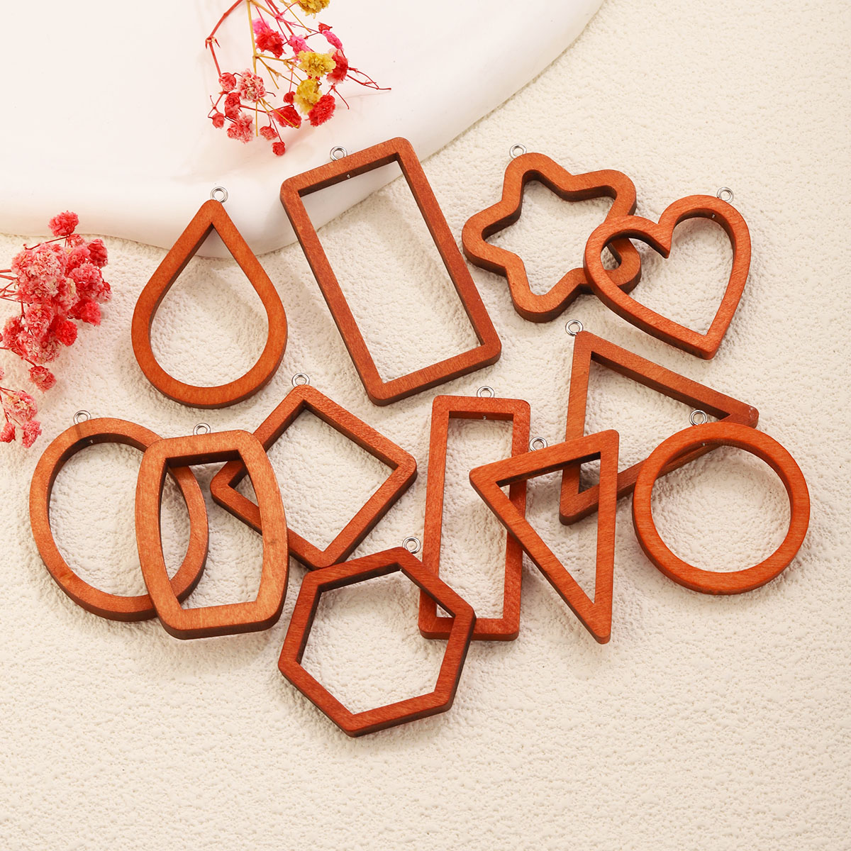10PCS Triangle Rectangle Wood  - Resin Art Materials Wholesale recension och pris