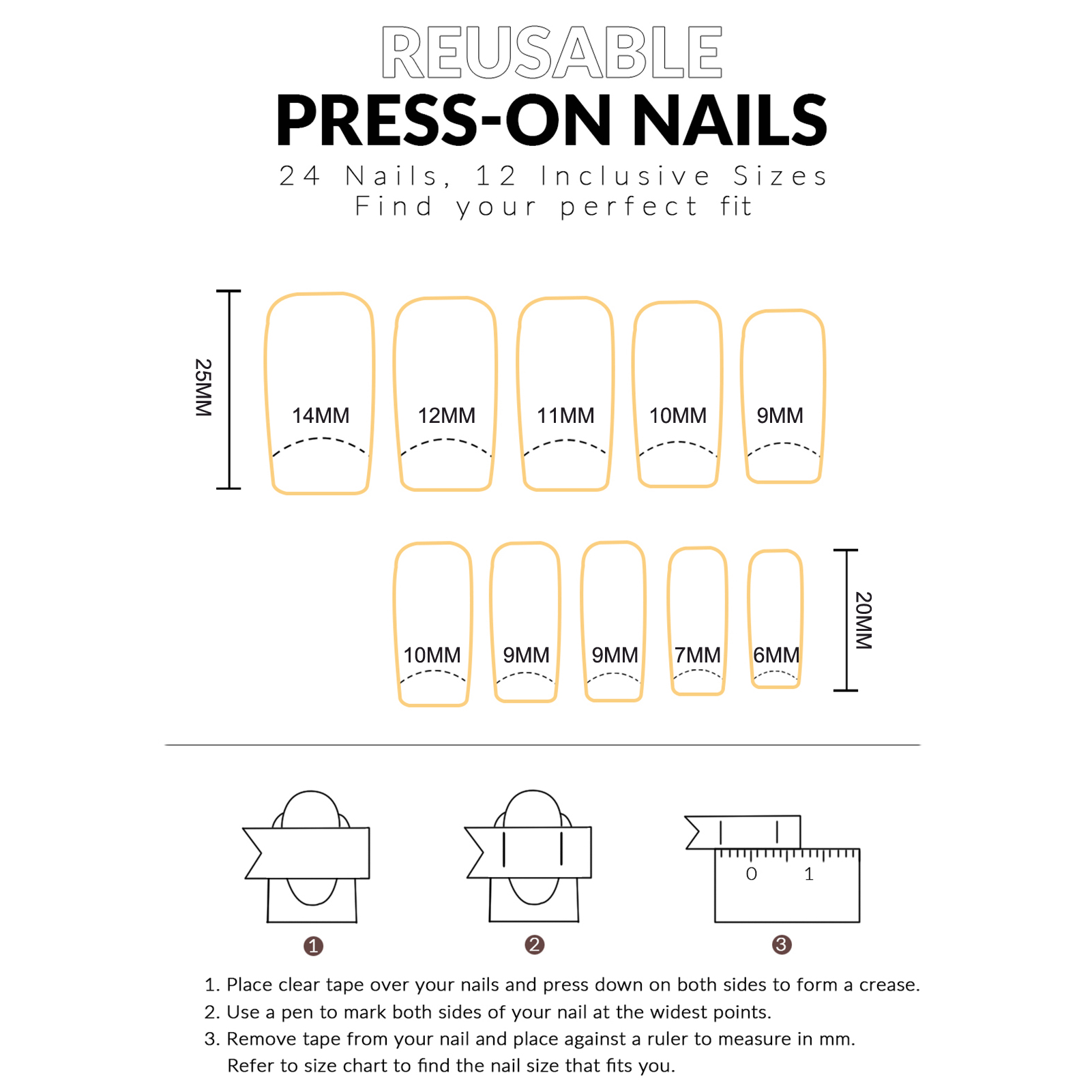 Women's Press On Nails French  - Resin Art Design For Wedding recension och pris
