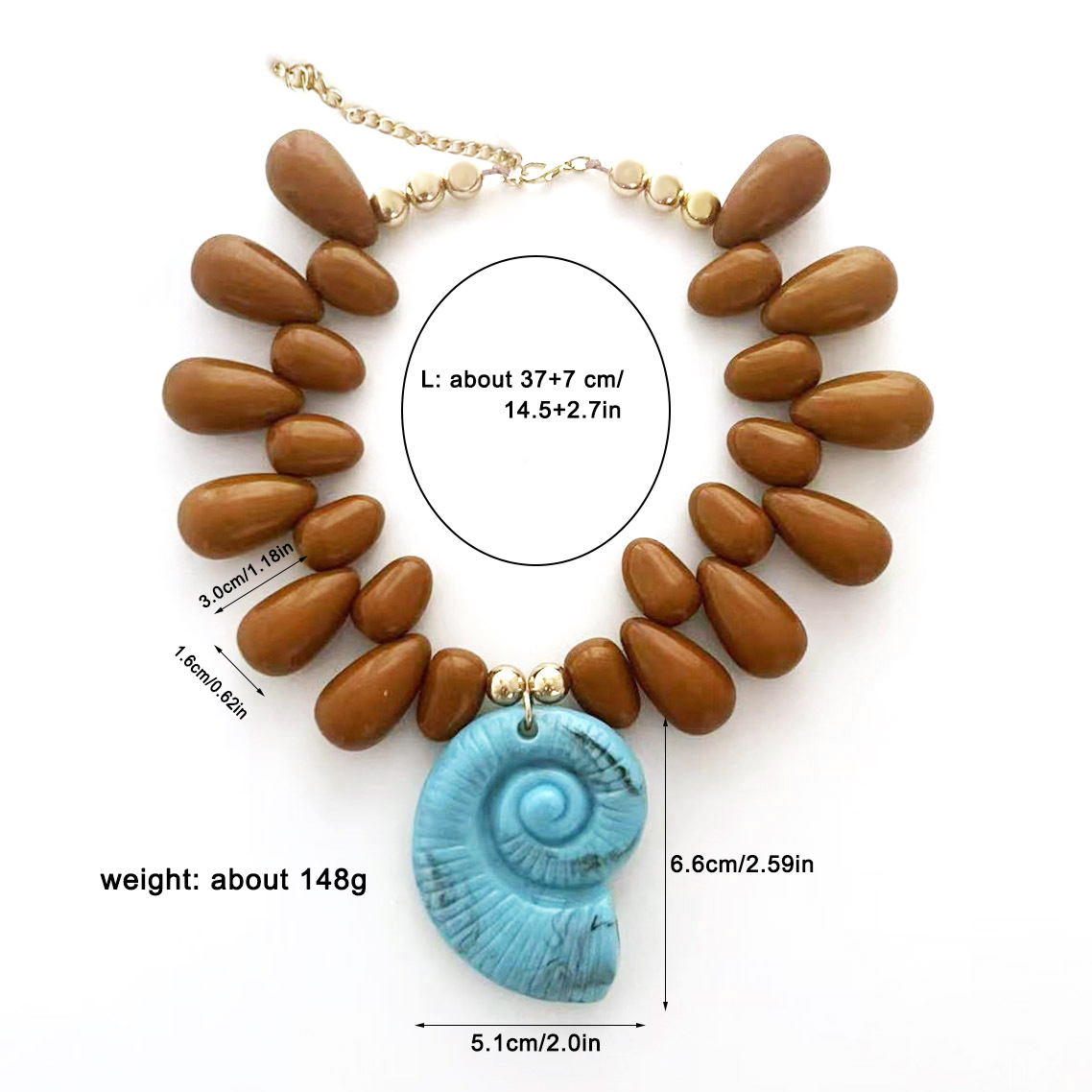 Boho Conch Pendant Choker Neck - Resin Art Necklace recension och pris